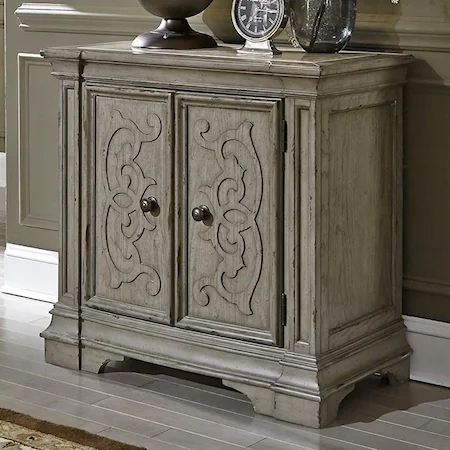 Traditional 2 Door Nightstand with Built In Charging Station